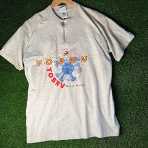 Vintage Aero Tech TOSRV 1998 Cycling Jersey Gray Quarter Zip Mens Large Graphic